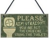 RED OCEAN Funny Novelty Bathroom Sign Aim Straight Loo Decor