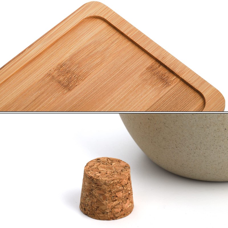 Elsjoy Set of 2 Ceramic Oil Vinegar Dispenser with Cork