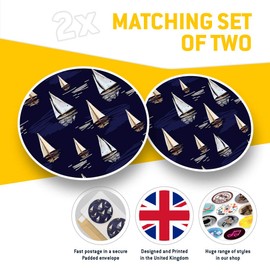 Vinyl Stickers (Set of 2) 7.5cm - Blue Sea Ocean Sailing Ships Boat #12324