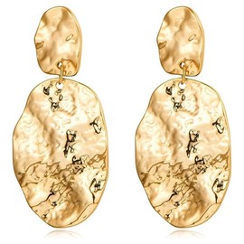 Hypoallergenic Beach Vacation Accessories, Chunky Gold Statement Earrings for Women, Starfish and Shell Drop Dangle Jewelry,Trendy Gold Chunky Earrings.