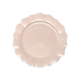 DecorLine Elegant Scallop Collection Pearl Pink Salad Plates - 7.5" (Pack of 10) - Premium Quality & Stylish Design - Perfect for Events, Parties, and Everyday Use