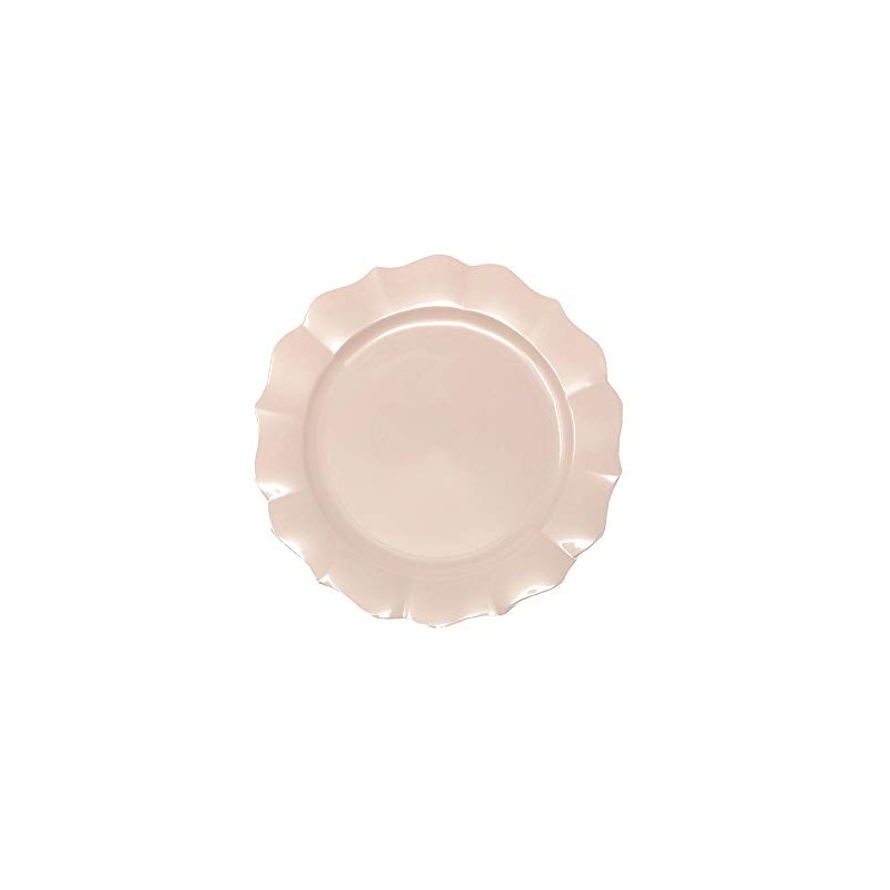 DecorLine Elegant Scallop Collection Pearl Pink Salad Plates - 7.5"