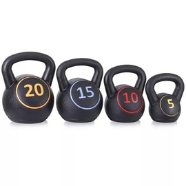 Venbytech for Exercise Fitness Weights 4-Piece Kettlebell Set for Home Gym 5lb 10lb 15lb 20lb