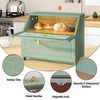 HOLTICO Double Layer Bread Box with Golden Trim for Kitchen