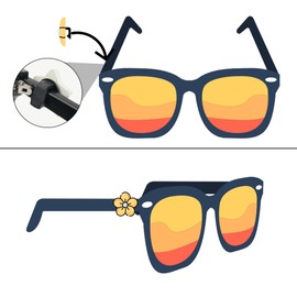 VIHUP 6Pcs Stars Sunglasses Charms, Glass Charm, Multicolour Fashionable and Trendy Accessories for Womens and Grils Gifts, Wear Lightweight and Comfortable Butterfly Decorations Glasses.