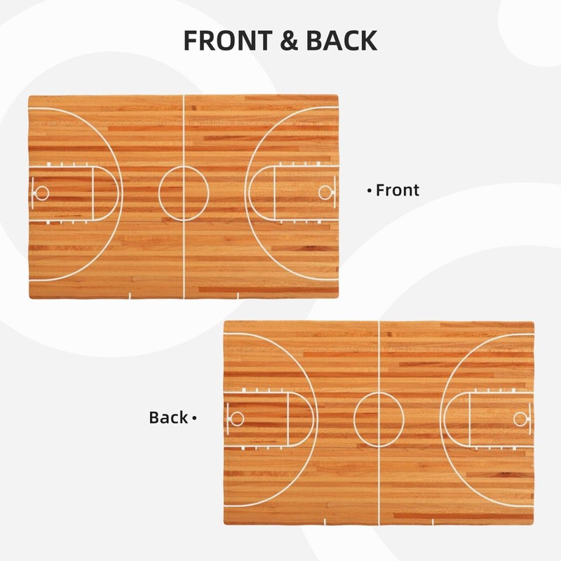 Basketball Court Placemats Set of 6 Linen Washable 12x18 Inch