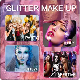 Hair Glitter Spray,Sliver Glitter Spray for Hair and Body Face Glitter Spray Long-Lasting Glitter for Hairspray Clothes Makeup Festival Stage Crafts(with Moisture Stick)