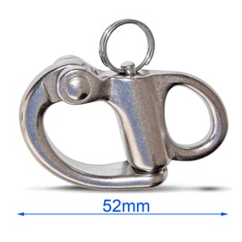 POFET 52mm-316 Stainless Steel Fixed Snap Shackle Spring Shackles, Hand Pull Fastening Shackle Rigging