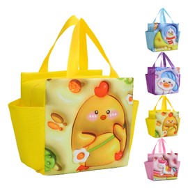 LHLZNB Lunch Bag Insulated Lunch Bag for Women Lunch Cool Bag with Front Pocket Portable Thermal Leak-Proof Lunch Bags for Women Girls Children School,Picnic Organizer for Work (Yellow Chick)