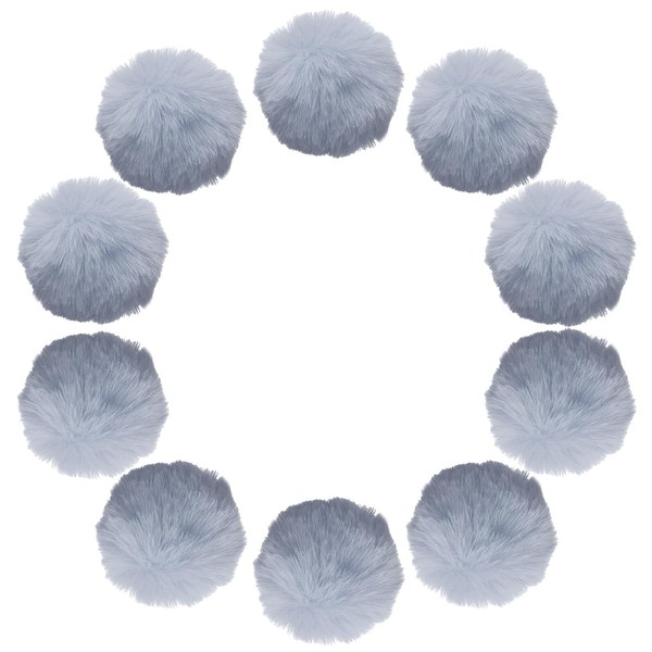 uxcell 10pcs Gray 2" Faux Fur Pom Pom Ball Soft