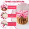 LLMSIX Handmade Rose Crochet Flower Coaster Set with Storage Basket