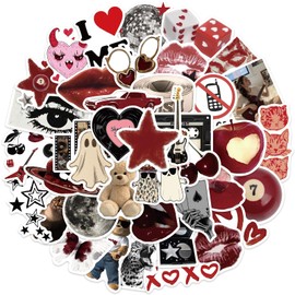 50 PCS Downtown Y2K Girls Stickers, Waterproof Funny Stickers for Water Bottles,Laptop Guitar Skateboard Drum Stand Journaling Decorative Decals for Adults Teens