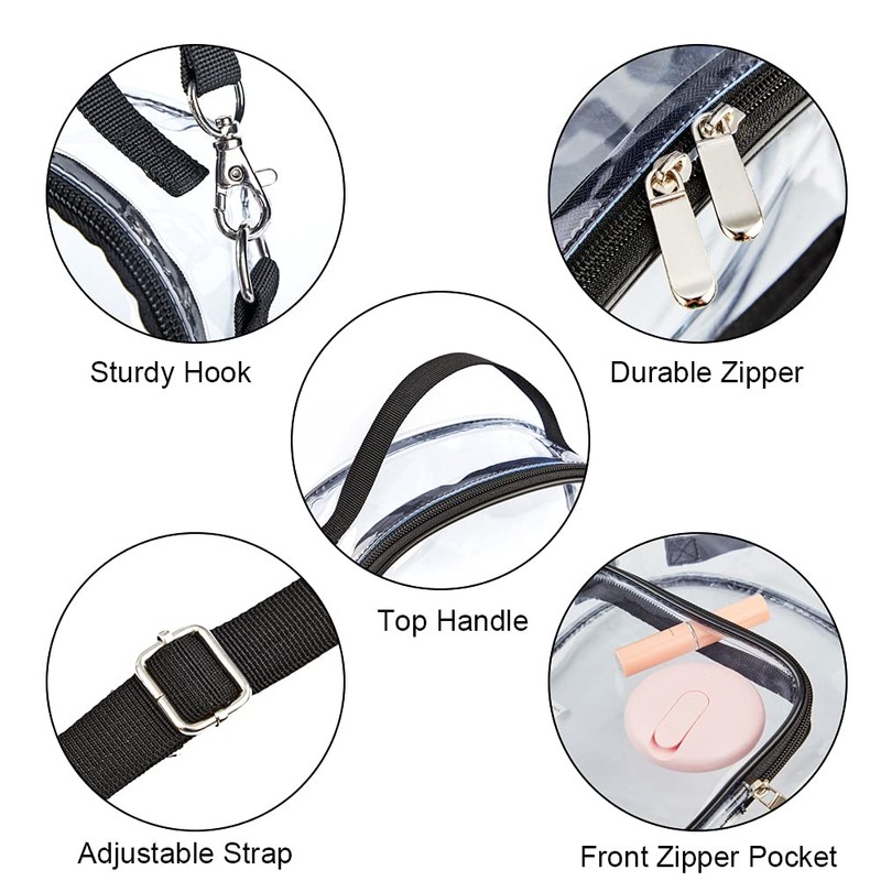 Edraco - Monederos transparentes para mujer, Negro -, Una talla,