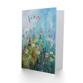 Artery8 Delicate Wildflower Meadow Floral Painting Greeting Birthday Card Him Her All Blank