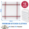 QILZO 12 Twill Kitchen Towels 45 x 45 cm, Cotton