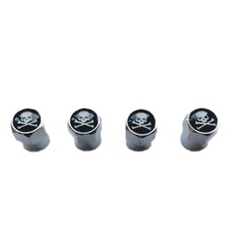Roost Aluminum Tire Valve Cap Tire Wheel Rim Air Valve Cap Skull 4pcs