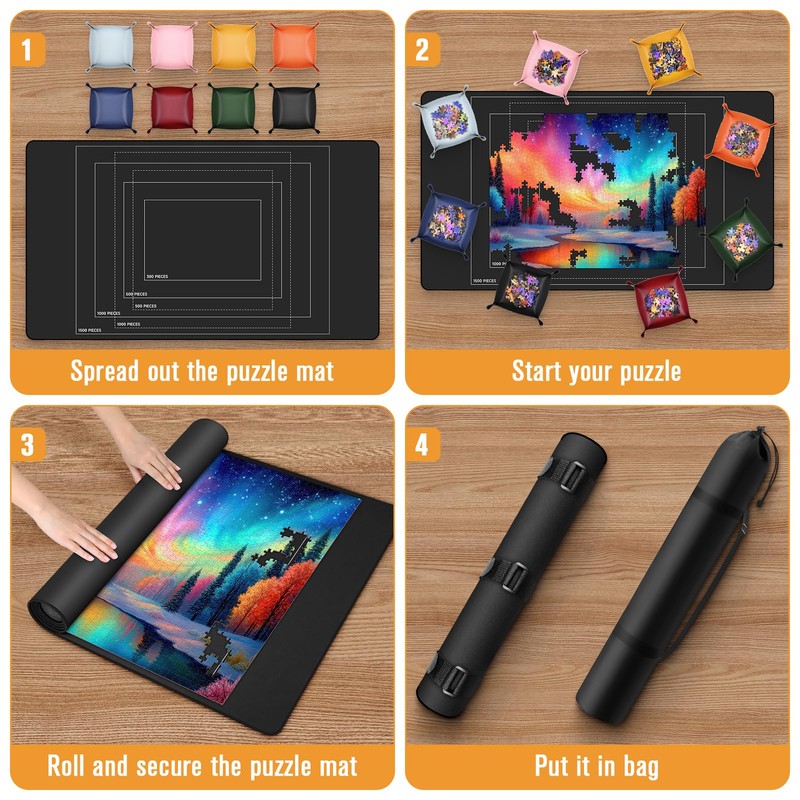 1500 Pieces 46" x 26 "Puzzle Mat Roll Up, Puzzle