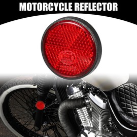 X AUTOHAUX 6pcs 1.73"x0.31" Universal Reflector - Round Motorcycle Bike Safety Reflector Increase Visibility and Safety on The Road - Plastic Red