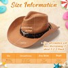 JaGely 6 Pcs Men's Women's Straw Cowboy Hat Adjustable Western