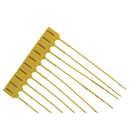 50 X YELLOW SECURITY TAGS NUMBERED PULL TIES SECURE ANTI-TAMPER SEALS