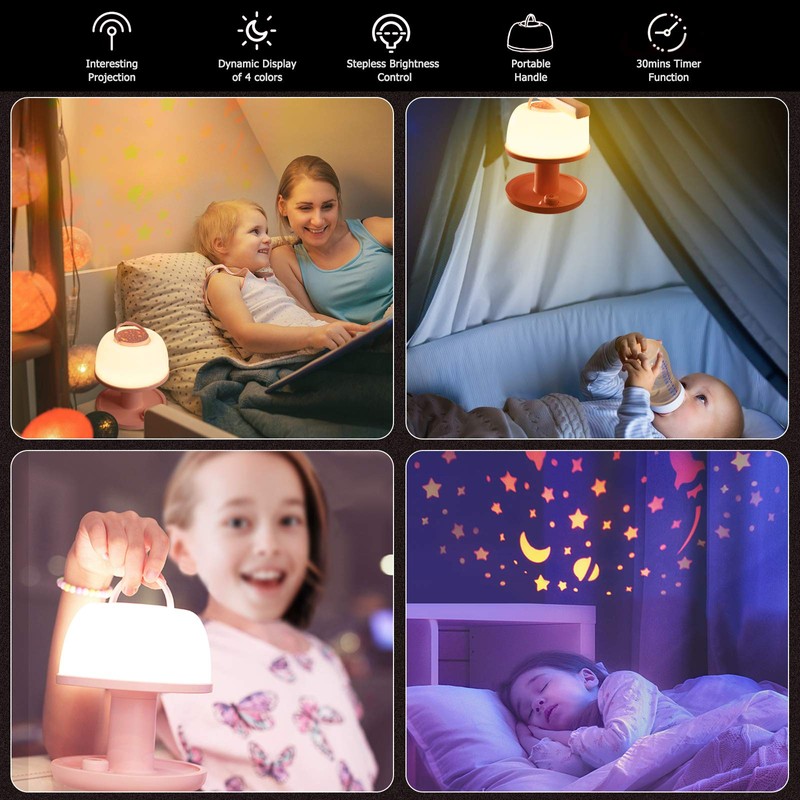 LICKLIP Toddler Night Light Lamp, Dimmable LED Bedside Lamp with