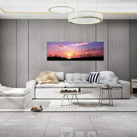 Niwo ART - Sunset and Lake - Beautiful Natures, Removable Wall Sticker | Self-Adhesive Wallpaper (72"x24")