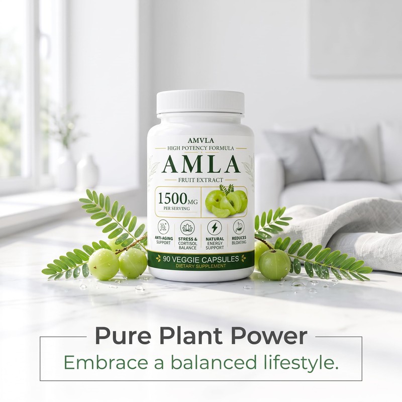 AMVLA Amra Capsules 1500mg - High-Efficacy Fruit Extract |Anti-Aging, regulates