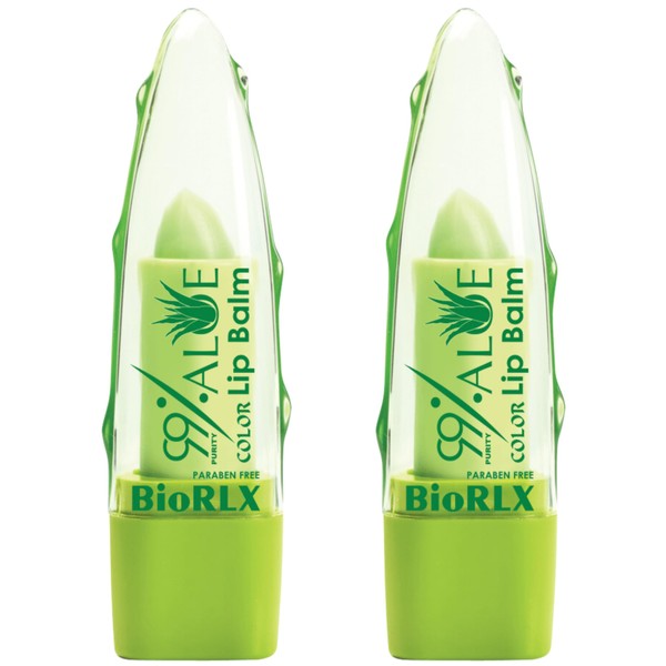 BioRLX 99% Purity Aloe Vera Lip Balm with Color(Tinted) (Two
