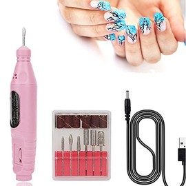 ZJchao Kit de Taladro Eléctrico de Uñas, Máquina de Taladro Eléctrico Portátil Usb para Manicura y Pedicura Pulido de Forma para Exfoliar, Moler, Puli