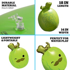 BigMouth Inc Squishmallows Charles the Pickle Beach Bobber Inflatable Pool Float, Character Water Toy for Kids Teens Adults, Lightweight Easy Inflate Design for Pool Beach Lake Use
