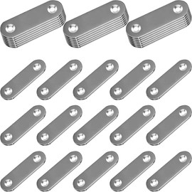 20PCS Straight Brace Brackets 2 Inch Stainless Steel Flat Mending Plates, Repair Fixing Joining Brackets for Wood Furniture with Screws