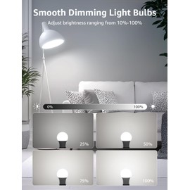 Lepro Dimmable LED Light Bulbs 60 Watt Equivalent, 9.5W 800LM Daylight White 5000K, A19 E26 Standard Medium Base, UL FCC Listed, 15000 Hour Lifetime, 6 Packs