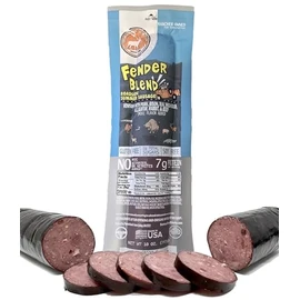PEARSON RANCH Game Meat Summer Sausage Exotic Meat Roadside Blend of Rabbit, Alligator, Venison, Elk, Bison, Beef, Pork, & Wild Boar - Gluten-Free, MSG-Free, No Added Nitrities 10 ounces