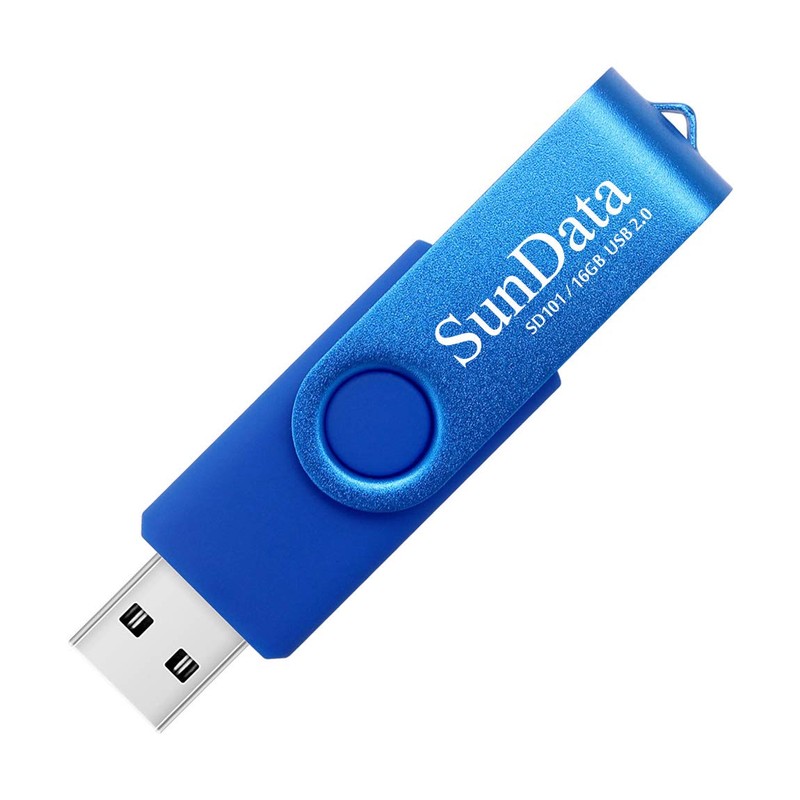SunData 16 GB USB Flash Drives Rotate Metal Pack of