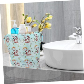 Baluue Large Capacity Foldable Toiletry Bag Drawstring Portable Makeup Tool Storage for Travel for Organizing Cosmetics and Personal Care Items