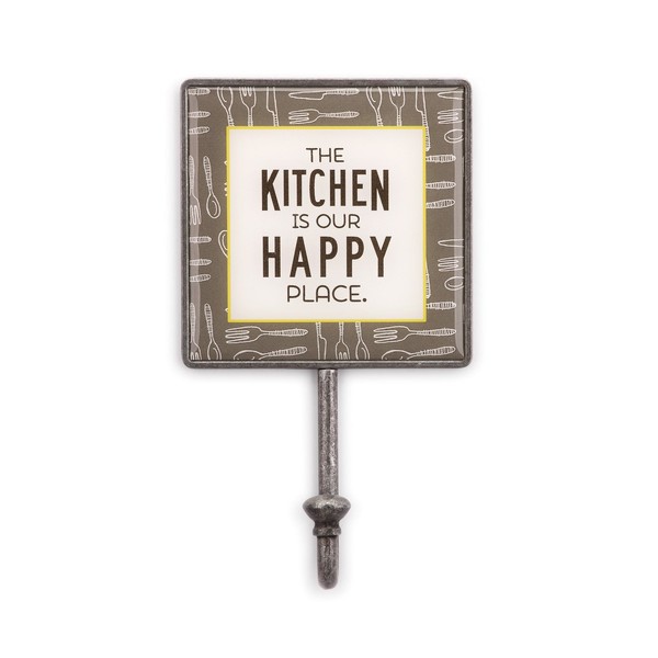The Kitchen Is Our Happy Place Gray Utensil Print 5