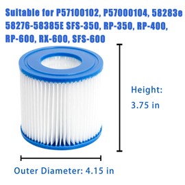 CYXG Pool Filter Cartridges Pool Filters, Cartridge for Above Ground Pool Filter, Cartridge Accessory for Use in 300 Gallon Easy Set Pool Filter Pump (4 Pack, Type D)