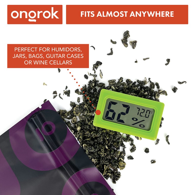 6 Pack of Mini Hygrometers by ONGROK, Small Humidity Temperature