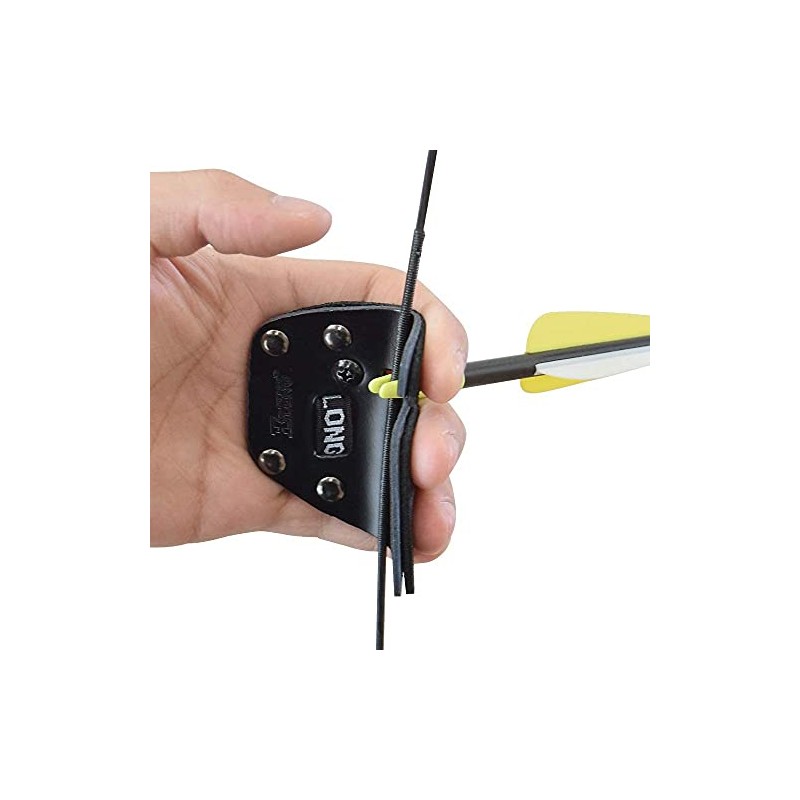 ELONG OUTDOOR Leather Archery Finger Protection Pad Glove Tab Bow