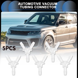INFINAUTO Automotive Vacuum Tubing Connector, 11/64" Car Y Shaped 3 Way Vacuum Line Fittings Plastic Translucent, 5 Pcs