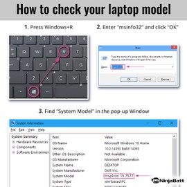 NinjaBatt Battery for Dell 33YDH 17 7000 7779 13 7353 17 7778 15 7778 15 7577 P30E 7786 7773 3779 G5 / 7588 3579 5587 G7 / G3 Latitude 13 3380 14 3490 – High Performance [15.2V/56Wh]