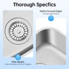 Rv Sink Stainless Steel Hand Wash Basin Kitchen, Single Bowl