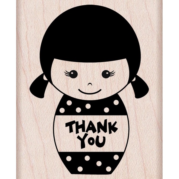 Hero Arts Thank You Girl Woodblock Rubber Stamp