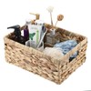 OGANAZI Natural Water Hyacinth Baskets with Handles, Woven Wicker Storage