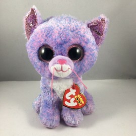 Ty Beanie Boos CASSIDY the 6" Purple Cat Stuffed Animal Toy Plush MWMTs NEW 2021