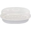 1-Tier Microwave Steamer Heating Steamer for Home Kitchen White (Oval)