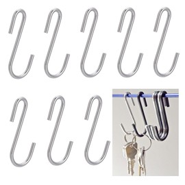 30 Pcs Stainless Steel S Shaped Hooks Hangers, Esforzarse Closet Hooks, Heavy Duty S Hanger Hook Metal Kitchen Pot Rack Hooks, Plants Hooks for Hanging Pot, Cups, Pan, Jeans, Bags, Plants(Silver)
