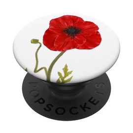 Cute Floral Red Poppy Flower on white background Pattern