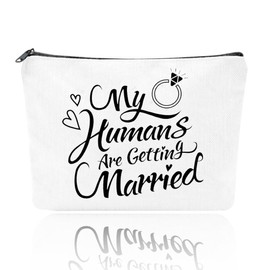 Makeup Bag for Bride Gifts for Women Bridal Shower Gifts for Bride Gifts for Wedding Day Essentials for Bride Accessories for Bachelorette Party Cosmetic Bag for Women Engagement Gifts for Friend