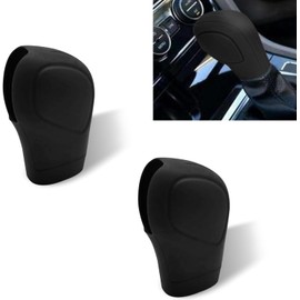 2 fundas para perilla de cambio de coche, antideslizante, protector de palanca de cambios, funda protectora de silicona elástica, universal para hombres, mujeres, camiones, SUV (negro)